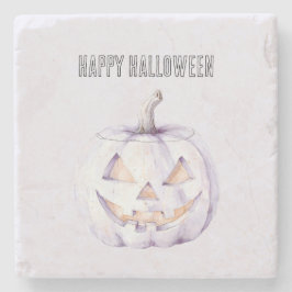 Posavasos De Piedra Calabaza de Halloween lavanda
