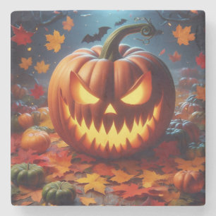 Posavasos De Piedra calabaza/Halloween/espeluznante de murciélagos
