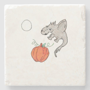 Posavasos De Piedra Calabaza naranja con dragón