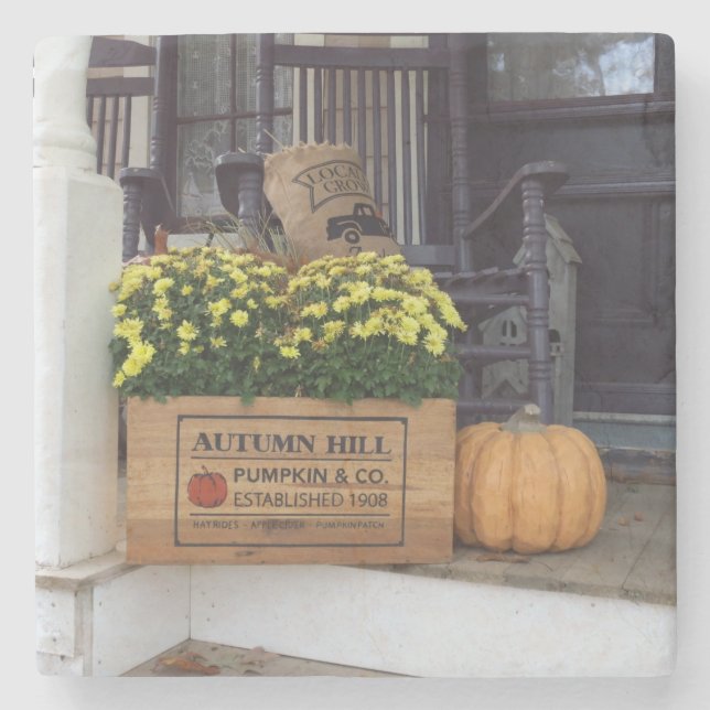 Posavasos De Piedra Calabaza otoñal - Viñero de Martha (Anverso)