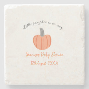Posavasos De Piedra Calabaza pequeña en camino ducha de bebé gris nara