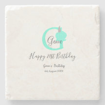 Calabaza verde otoño cumpleaños 21ª gris pastel