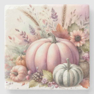 Posavasos De Piedra Calabazas de otoño de colores pastel pintura acuar