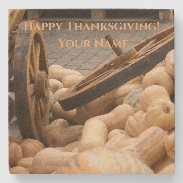 Posavasos De Piedra Calabazas y rueda (Anverso)