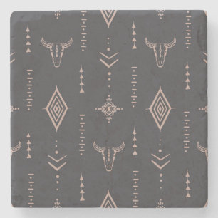 Posavasos De Piedra Calavera de toros de Boho, de etnia transparente.