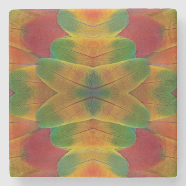 Posavasos De Piedra Caleidoscopio de loro de Macao (Anverso)