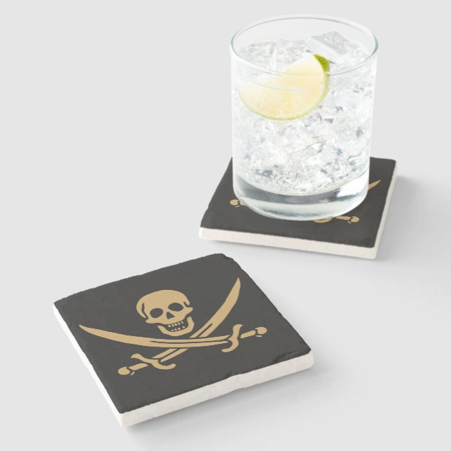 Posavasos De Piedra Calico Jack, Pirata Azteca de Oro y Pirata de Cutl (Lateral)