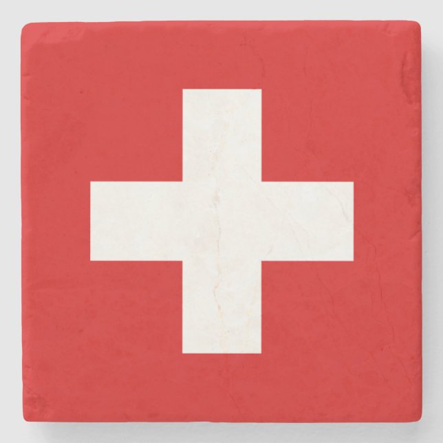 Posavasos De Piedra Calidad de la bandera de Suiza (Anverso)