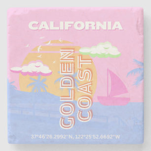 Posavasos De Piedra California, Arte de Viaje, Preppy