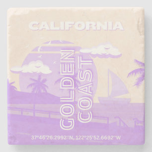 Posavasos De Piedra California, Costa de Oro, Arte de Viajes, Preppy