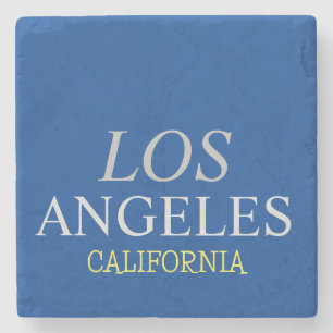 Posavasos De Piedra California Los Angeles City USA Retro Vintage Blue