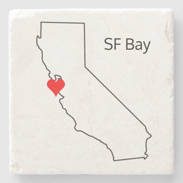 Posavasos De Piedra California Love Personalizado Location San Francis (Anverso)