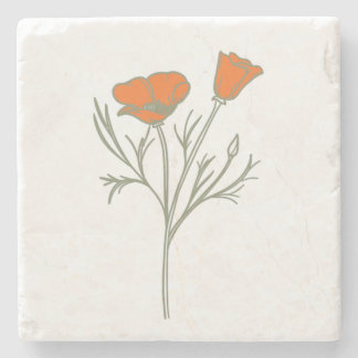Posavasos De Piedra California Poppy Stone Coaster