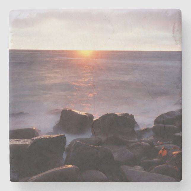 Posavasos De Piedra California, San Diego, Sunset Cliffs, Sunset 2 (Anverso)