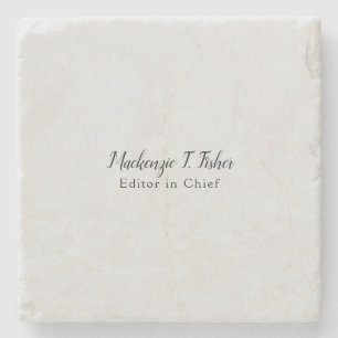 Posavasos De Piedra Caligrafía clásica Elegante Plata simple Gris