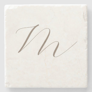 Posavasos De Piedra Caligrafía de monograma Clásica Única Moderna