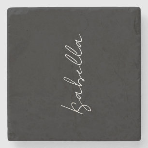 Posavasos De Piedra Caligrafía Llanto blanco negro Nombre moderno crea