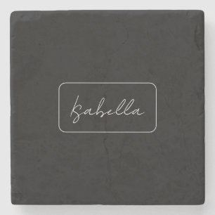 Posavasos De Piedra Caligrafía Llanto blanco negro Nombre moderno crea