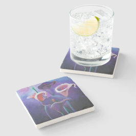 Posavasos De Piedra Callas Púrpura Lilac Y Arte Púrpura