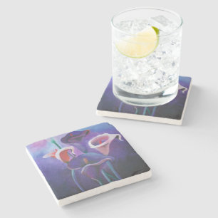 Posavasos De Piedra Callas Púrpura Lilac Y Arte Púrpura