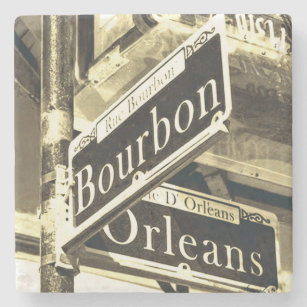Posavasos De Piedra Calle Bourbon, Nueva Orleans, estilo vintage