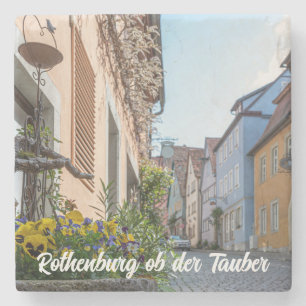 Posavasos De Piedra Calle colorida en Rothenburg ob der Tauber