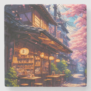 Posavasos De Piedra Calle de las Sakura - Calle del Cerezo en Flor