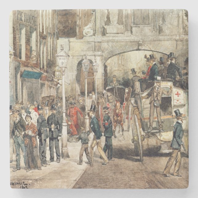Posavasos De Piedra Calle de Londres, 1869 (Anverso)