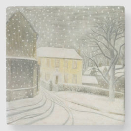 Posavasos De Piedra Calle Halstead en Nieve (por Eric Ravilious)