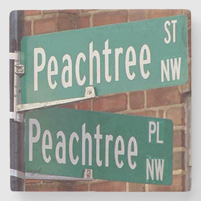 Posavasos De Piedra Calles Peachtree de Atlanta, calles Peachtree (Anverso)