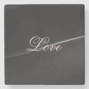 Posavasos De Piedra Calligrafía Boda de moda de onda gris oscura