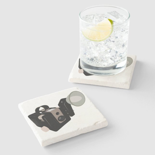 Posavasos De Piedra Cámara de vintage (Lateral)