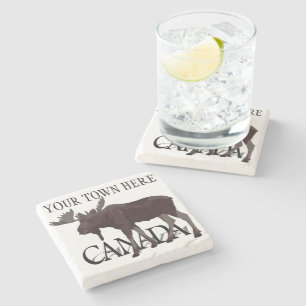 Posavasos De Piedra Cámaras de cocina canadienses Moose Art Canada Beb
