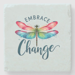 Posavasos De Piedra Cambio de embrión - Dragonfly artístico