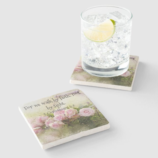 Posavasos De Piedra Caminar por Faith Stone Coaster (Lateral)