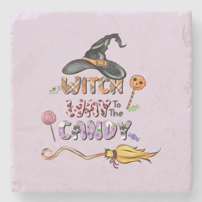 Posavasos De Piedra Camino de bruja al canto (Anverso)