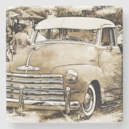 Posavasos De Piedra Camión Chevy Chevrolet clásico de los años 50