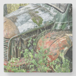 Posavasos De Piedra Camión vintage abandonado