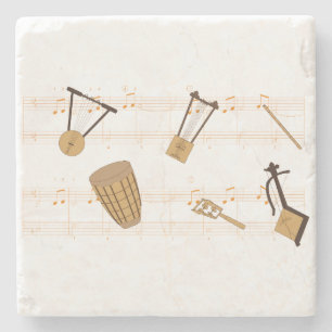 Posavasos De Piedra Camiseta de instrumentos musicales etíopes