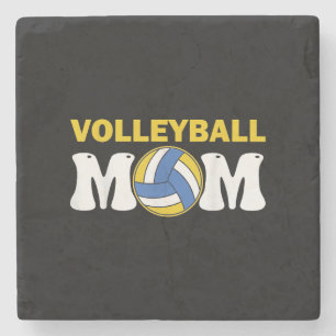 Posavasos De Piedra Camiseta de madre de voleibol femenino divertida d