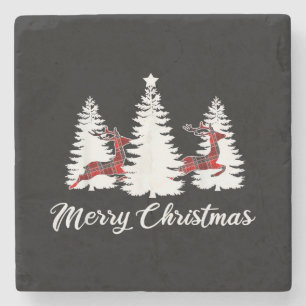 Posavasos De Piedra Camiseta Feliz Navidad para Mujeres Cuadro de Búfa