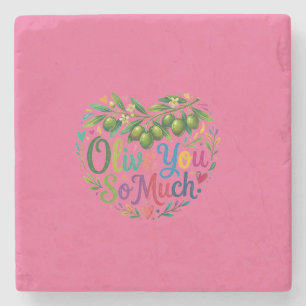 Posavasos De Piedra Camiseta Olive You So Much