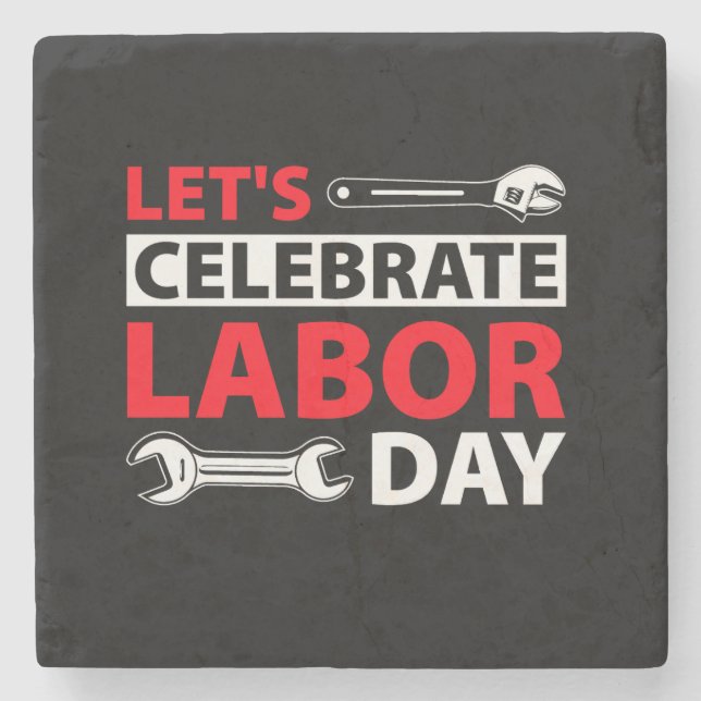Posavasos De Piedra camiseta-que-dice-vamos-festejar-día-trabajo-it (Anverso)