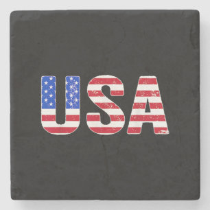 Posavasos De Piedra Camiseta USA Bandera Americana Patriótica Hombres 