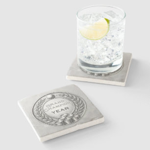 Posavasos De Piedra Campeonato de Torneo de Beer Pong Medalla de Plata