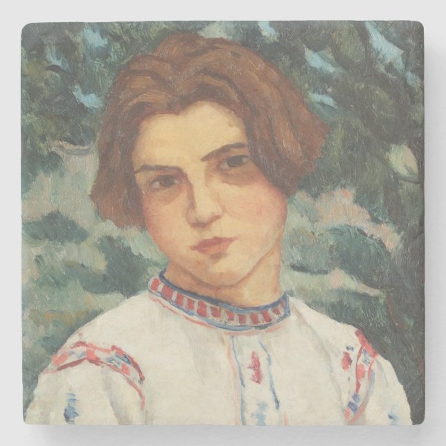 Posavasos De Piedra Campesina rumana (por Stefan Dimitrescu) (Anverso)