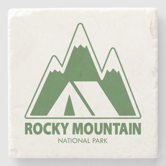 Posavasos De Piedra Camping del Parque Nacional de las Montañas Rocky  (Anverso)