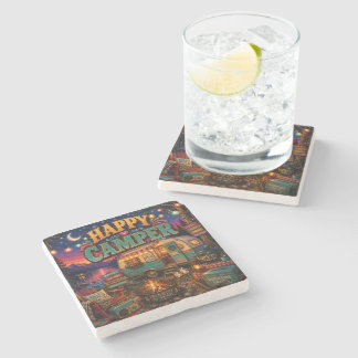 Posavasos De Piedra Camping Feliz