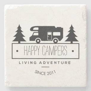 Posavasos De Piedra Campistas contentos el   RVs que acampa RVers