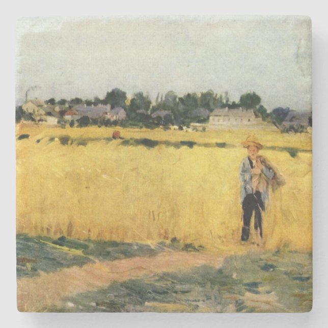 Posavasos De Piedra Campo de grano (por Berthe Morisot) (Anverso)